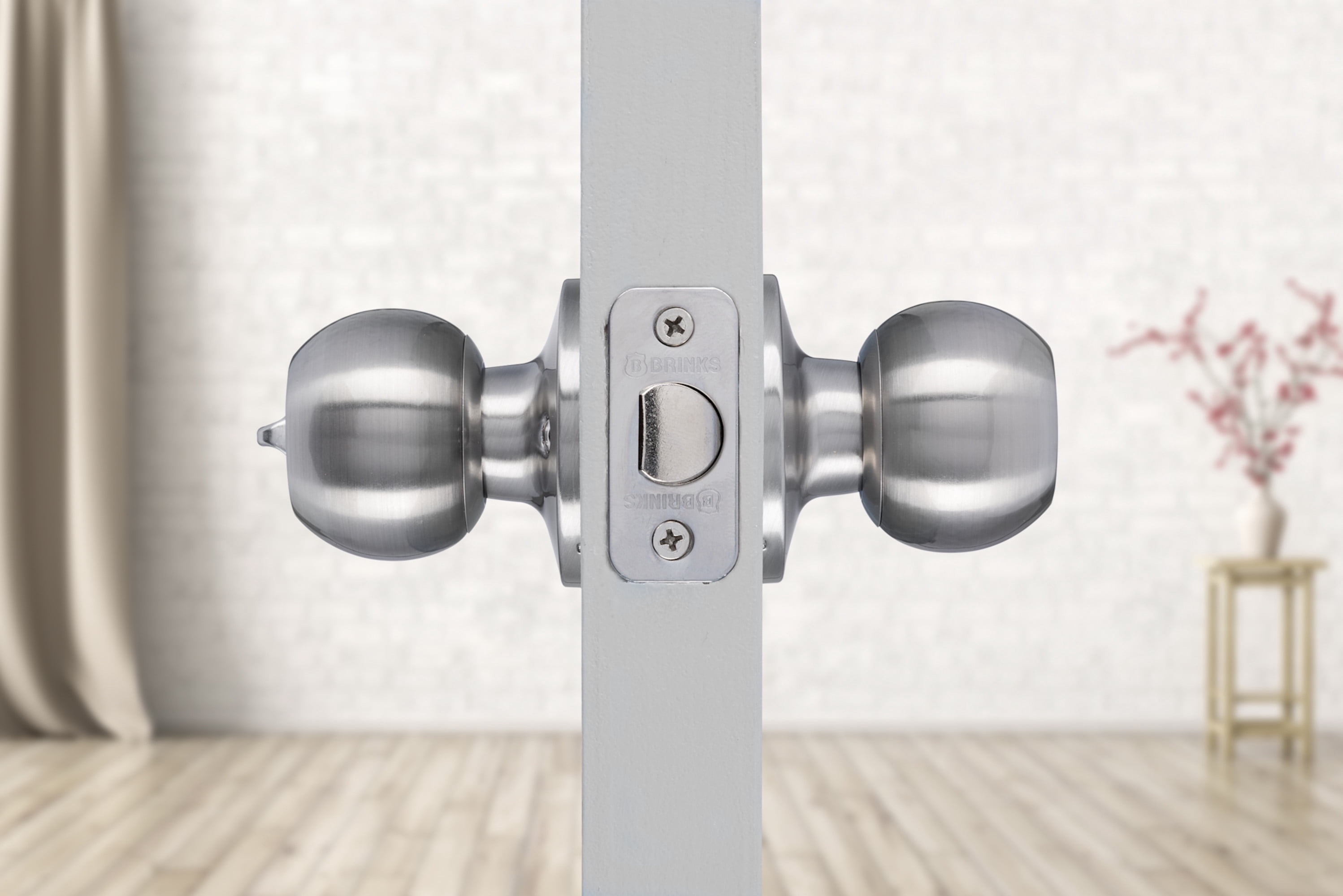 BRINKS  Transitional Privacy Locking Interior Ball Door Knob, Matte Black - Designed for Traditional and Transitional Homes and Blends Seamlessly with Interior Dcor E2435-122