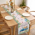 thumbnail image 3 of Blue Plaid Easter Table Runner 48 Inches Long Farmhouse Dress Scarves, Truck Spring Floral Bunny Animals Dining Tablerunner for Coffee Table/Kitchen Island/Party Décor, 13" x 48", 3 of 8