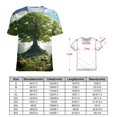 thumbnail image 2 of Tree with Life Womens Tops Women's Fashion Casual Short Sleeve Flower Print Round Neck Pullover Top Blouse, 2 of 6