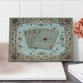 thumbnail image 2 of Casino Cutting Board, Lucky Gambling Cards on Grunge Wooden and Brick Look Backdrop, Decorative Tempered Glass Cutting and Serving Board, in 3 Sizes, by Ambesonne, 2 of 5