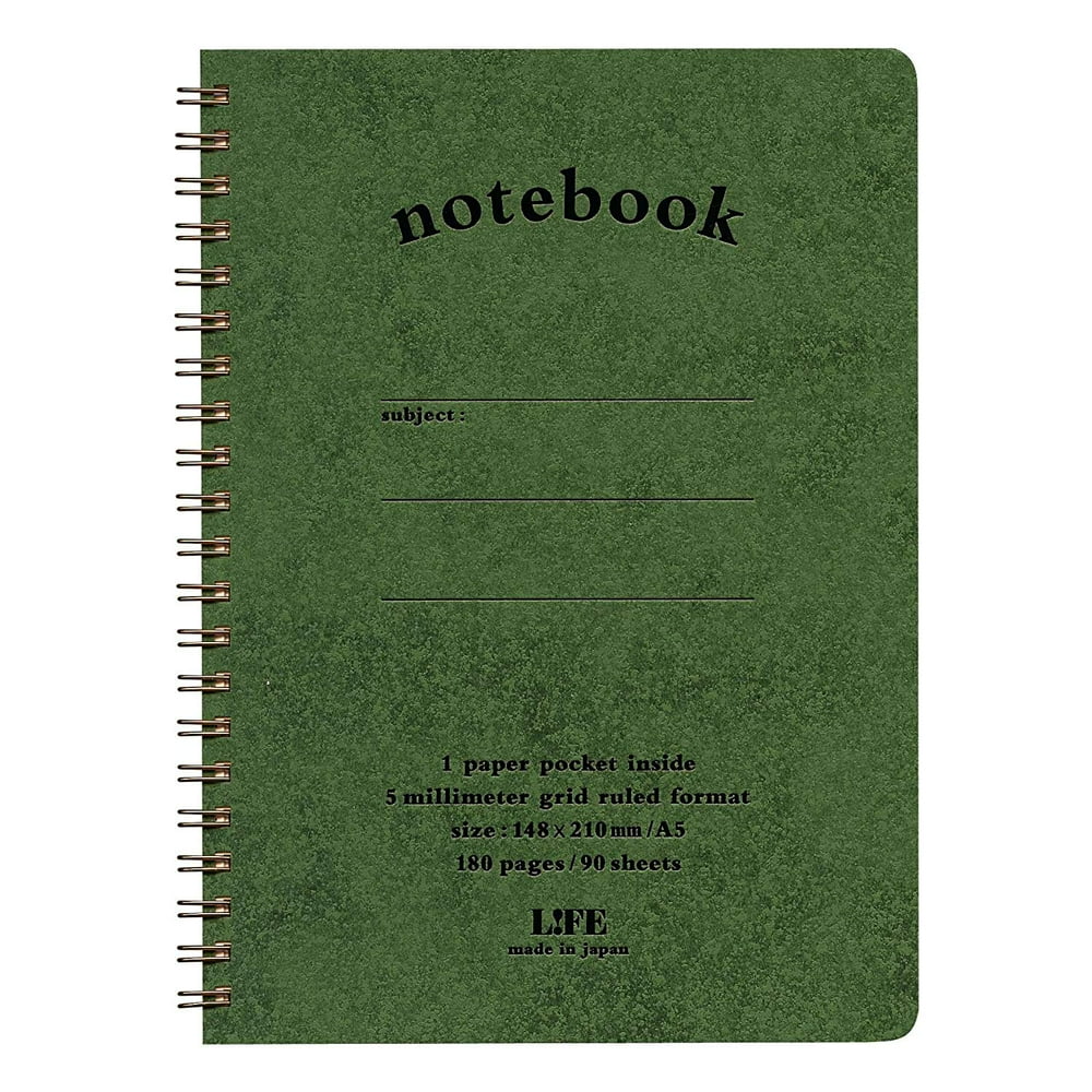 Life Pocket Notes Spiral Bound Notebooks 6 in x 8 in. (Green