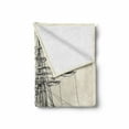 thumbnail image 2 of Pirate Ship Soft Flannel Fleece Blanket, Sailing Boat Detailed Illustration Nautical Maritime Theme Vintage Style Art, Cozy Plush for Indoor and Outdoor Use, 50" x 70", Cream Black, by Ambesonne, 2 of 6
