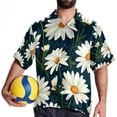 thumbnail image 4 of Daisy Men's Short Sleeve Beach Shirts, Casual Button Down Poplin Printed Summer Tops - Unisex, 4 of 6