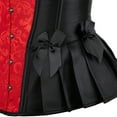 thumbnail image 4 of Grebrafan Corset Halloween Party Floral Pleated Trim Bustier Red 3XL, 4 of 5