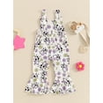 thumbnail image 3 of Suealasg Little Girls Overalls Romper Sleeveless Chicken Floral Print Jumpsuit 1T 2T 3T 4T Toddler Girls Summer Farm Flare Playsuit, 3 of 6