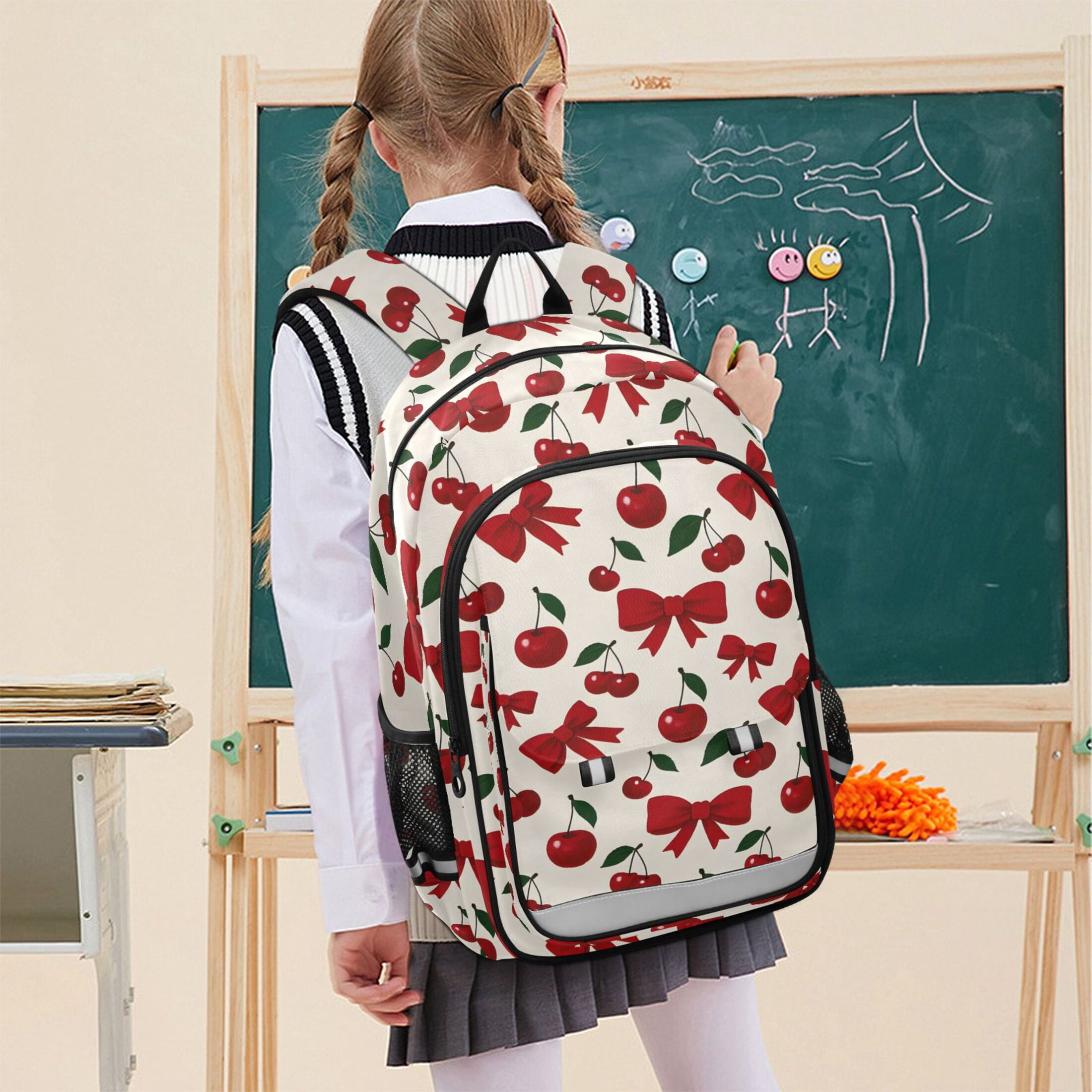 ALAZA Cherry Fruits Bow Laptop Backpack Purse Travel Bag Casual School Bookbag Rucksack for Women Men