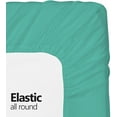 thumbnail image 3 of Hospital Twin Extra Long 100% Cotton Jersey Sheet Set - Soft and Comfy - by Crescent Bedding -Twin XL Aqua Blue, 3 of 4