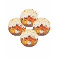 thumbnail image 7 of 13 Inch Round Placemats Set of 4, Thanksgiving Orange Pumpkins Non Slip Heat Insulation PP Table Mats, Fall Leaves Autumn Rustic Washable Place Mats for Kitchen Dining Party Table Decor, 7 of 7