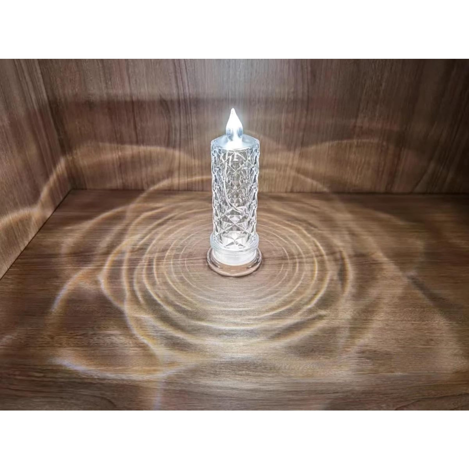 Rose Shadow LED Flameless Candles, 4PCS Romantic Battery Operated Candles Led Pillar Candles for Valentines Proposal Anniversary Wedding Christmas Decorations(White, D 2.5" x H 7.2")