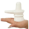 thumbnail image 3 of IBA Indianbeautifulart Stone Shivling Statue God Shiva Linga Idol White Color Statue for Meditation Puja Room Religious god Idols Shiva Lingam- Medium 4" x 3.5"Inches, 3 of 6