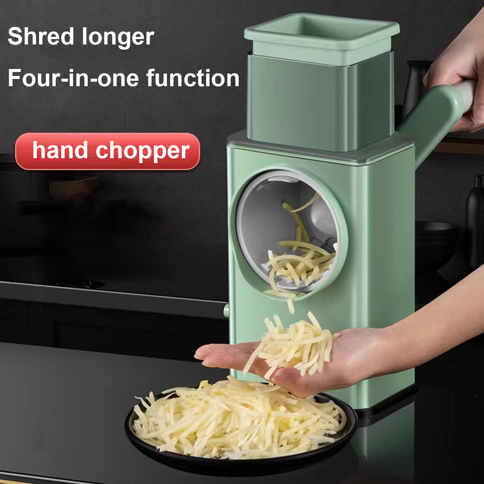 Doolland Vegetable Slicer ，Hand Crank Cutter Multifunctional Chopper Veget  Graters Shredders Fruit Kitchen Tool with Kinds of Replaceable Blades for  Vegetable Tomato Potato Cheers