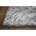 thumbnail image 3 of LA Solid Plain Faux Sheepskin Animal Hide Sheep Hide Lambskin Natural Feel Fluffy Furry Plush Modern Contemporary Fur Shaggy 5-Feet-by-7-Feet Polyester Made Area Rug Carpet Rug Black White Color, 3 of 5