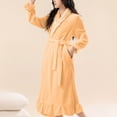 thumbnail image 4 of KyCheLot Womens Bathrobe with Belt Elegant Flannel Soft Warm Lightweight Home Long Robe for Women Winter, 4 of 6