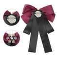 thumbnail image 3 of DARING DIVA Women's Christmas Snowflakes Rhinestone Ribbon Big Bow Tie Red Black, 3 of 5