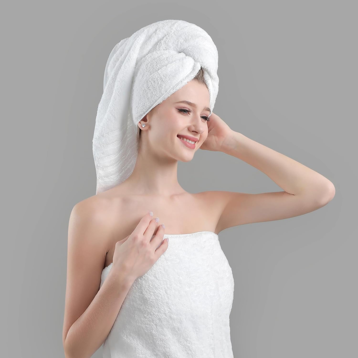 Towels 6 Pack Bath Towel for Bathroom, 100% Cotton (24 x 48 Inches) High Absorbency Quick Drying (Light Grey)