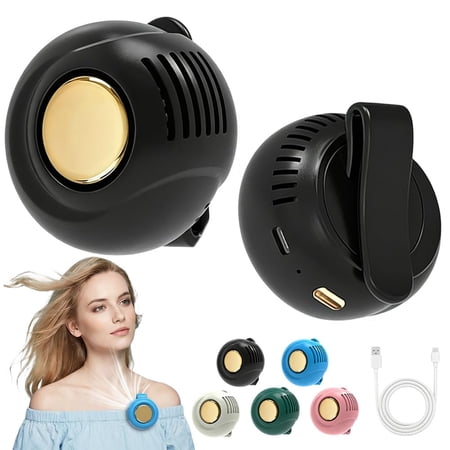 Portable Silent Mini Bladeless Electric Fan, 2026 New Clip On Fan for Shirt & Waist Adjustable 3-Speed Suspended Whirlwind Fans, Mini Bladeless Fan for Outdoor Travel Office Walking