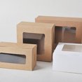 thumbnail image 4 of Moyic Caja de papel Kraft, caja de almacenamiento portátil para tartas, huevos, con ventana, organizador de embalaje, contenedor portátil Organizadores de utensilios de cocina  16x16x7.5 cm 4 rejillas, 4 of 6