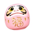 thumbnail image 1 of Muñeca Daruma, figura decorativa artesanal, escultura de colección para gabinete Rosado, 1 of 8