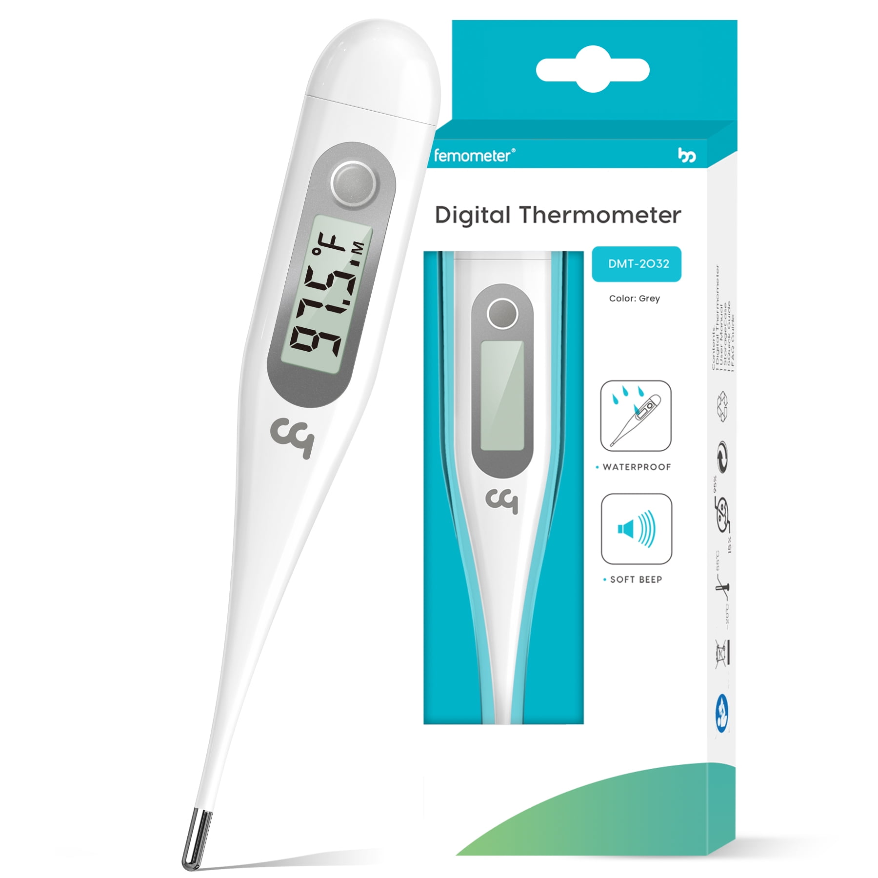 Femometer Digital Basal Thermometer for Adults & Kids, Oral Thermometer for Fever