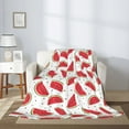thumbnail image 2 of Sikiie Watermelon Cozy Flannel Fleece Throw Blanket: Lightweight & Thick for All Seasons - Perfect for Women, Men, & Kids"60"x50", 2 of 6