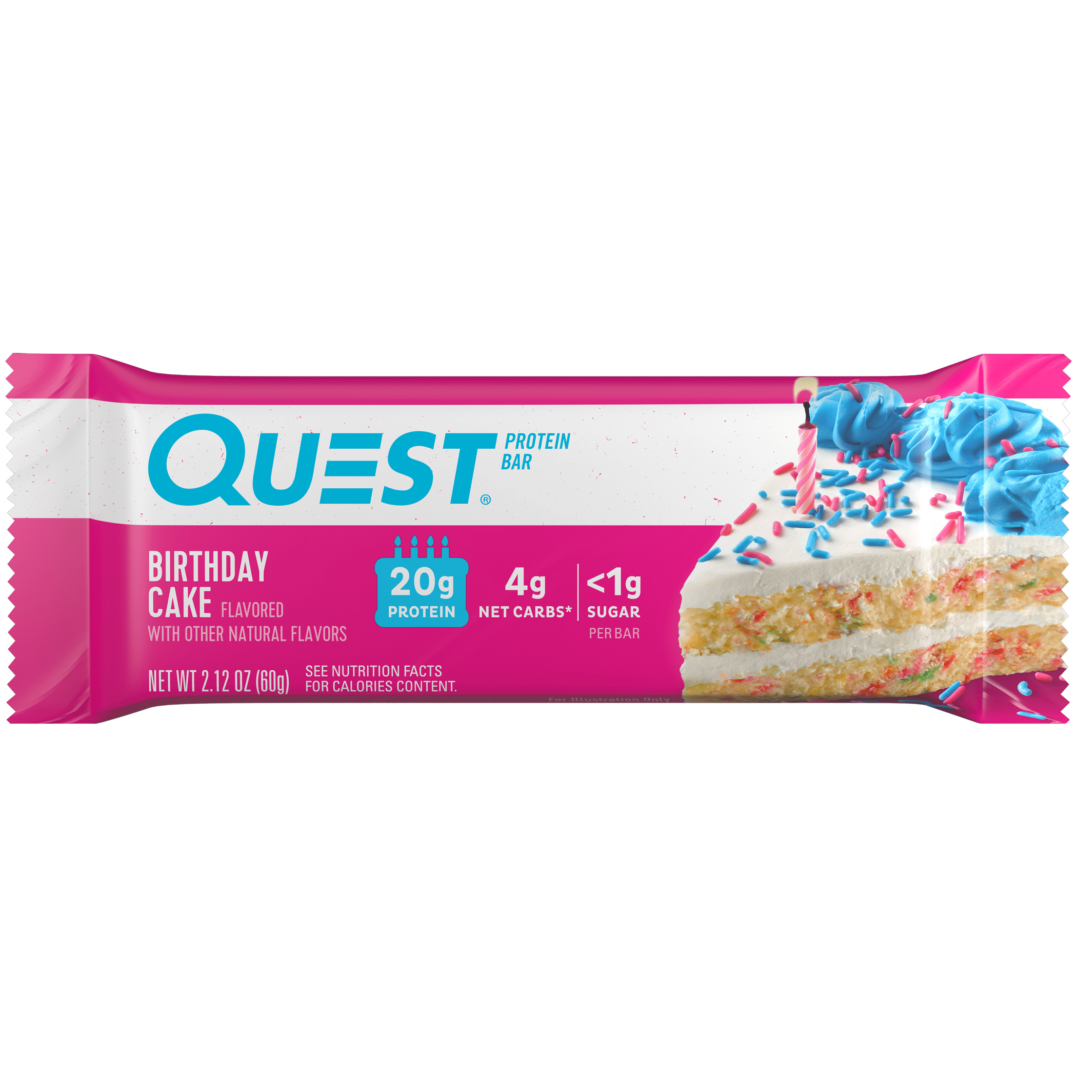 Buy Quest Protein Bar, Birthday Cake, 21g Protein, 12Ct Online at