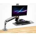 thumbnail image 2 of Mount-It! Sit Stand Workstation for Single Monitor and Keyboard - Height Adjustable Standing Desk Mount with Monitor Mount and Keyboard Tray, 2 of 3