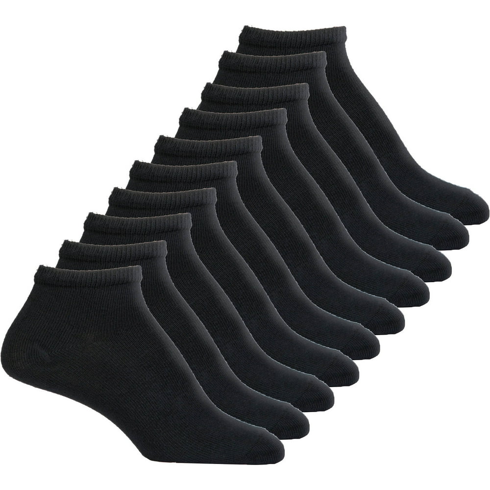 Gildan Gildan Ladies NoShow Comfort Toe Socks 10pack, Black