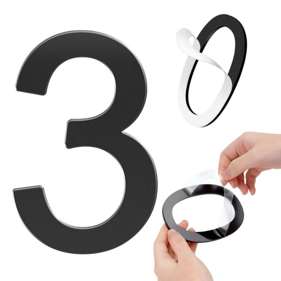 Números para casa GLDonee de acrílico negro autoadhesivo de 5"
