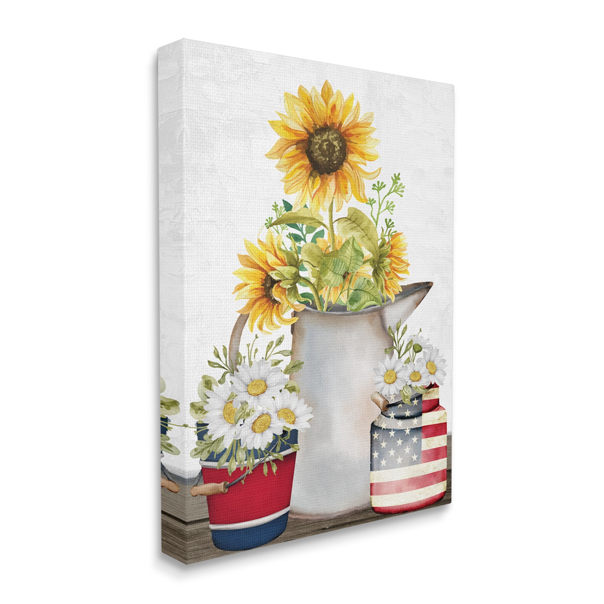 Stupell Industries Americana Flower Bouquets Botanical & Floral Painting Gallery Wrapped Canvas Print Wall Art, 24 x 30