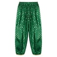 thumbnail image 6 of inhzoy Girls Indian Dhoti Pants Satin with Elastic Waist Gold Trim Metallic Floral Print Trouser Dark Green 10, 6 of 7