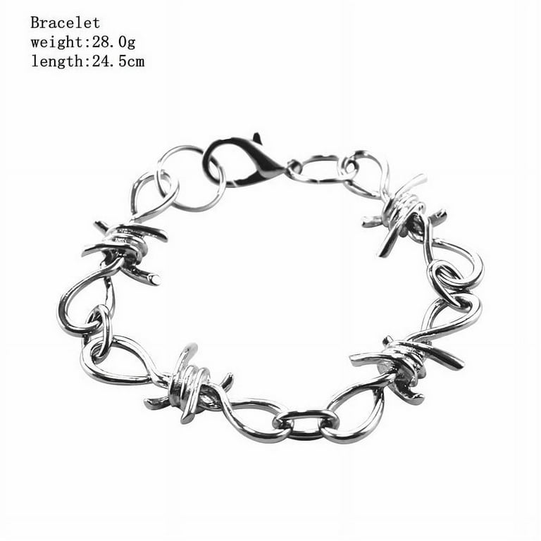 YUEHAO Bracelets Punk Gothic Thorns Metal Barbed Wire Bracelet Men s And Women s Universal B