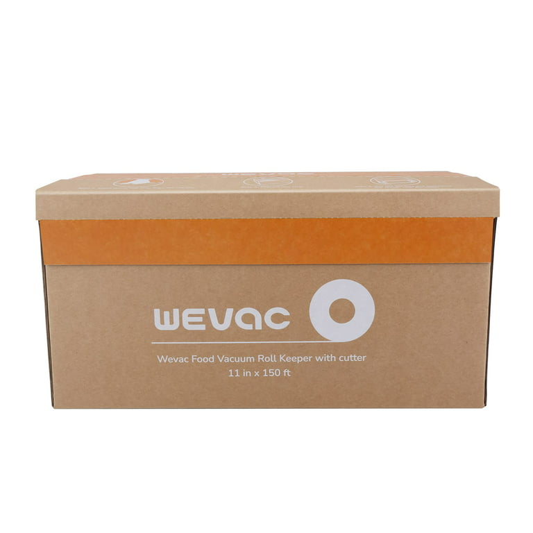 Wevac 11” x 150' Food Vacuum Seal Roll Keeper with Cutter, Ideal Vacuum  Sealer Bags for Food Saver, BPA Free, Commercial Grade, Great for Storage