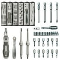 thumbnail image 4 of 33-Piece Hex Ratchet Screwdriver Set with S2 Bits, Ergonomic Handle, Socket Wrench & Insulated Tester Function,  Precision Repair Tool Kit for Electronics, Bicycle, Furniture, 4 of 8