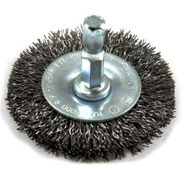 Forney Industries 72727 Brosse à Roue en Fil Froissé Montée sur Tige - 3 Po.