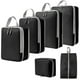 thumbnail image 3 of 6 cubos de compresión para equipaje, bolsas de aseo transpirables, equipaje de viaje negro, 3 of 9