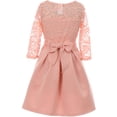 thumbnail image 2 of Little Girl Floral Lace Top Bow Flower Holiday Party Flower Girl Dress USA Blush 2 JKS 2104 BNY Corner, 2 of 5