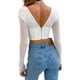 thumbnail image 3 of Txlixc Blusa de mujer, blusa de manga larga, blusa de pecho bajo, blusa de ombligo recortada Txlixc moda, 3 of 8