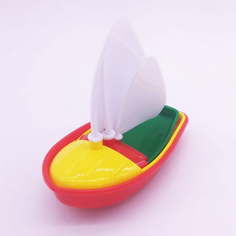 3pcs Bath Plastic Sailboats Toys Bathtub Sailing Boat (multicolor Small+Middle+ Size)
