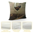 thumbnail image 4 of Autua Wine Glass Theme Decorative Cushion Throw Pillow Cover for Home Living Room Sofa Bedroom Car, Printed on Both Sides, 1PC 12x12in, 4 of 5