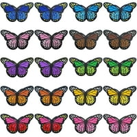20 Pieces Butterfly Iron on Patches Embroidery Applique Patches for Arts Crafts