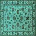 thumbnail image 1 of Ahgly Company Indoor Square Oriental Turquoise Blue Industrial Area Rugs, 4' Square, 1 of 4