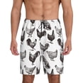 thumbnail image 1 of Balery Funny Chicken Pantalones cortos de pijama de punto de algodón para hombre con cinturilla y bolsillos-X-Large, 1 of 6