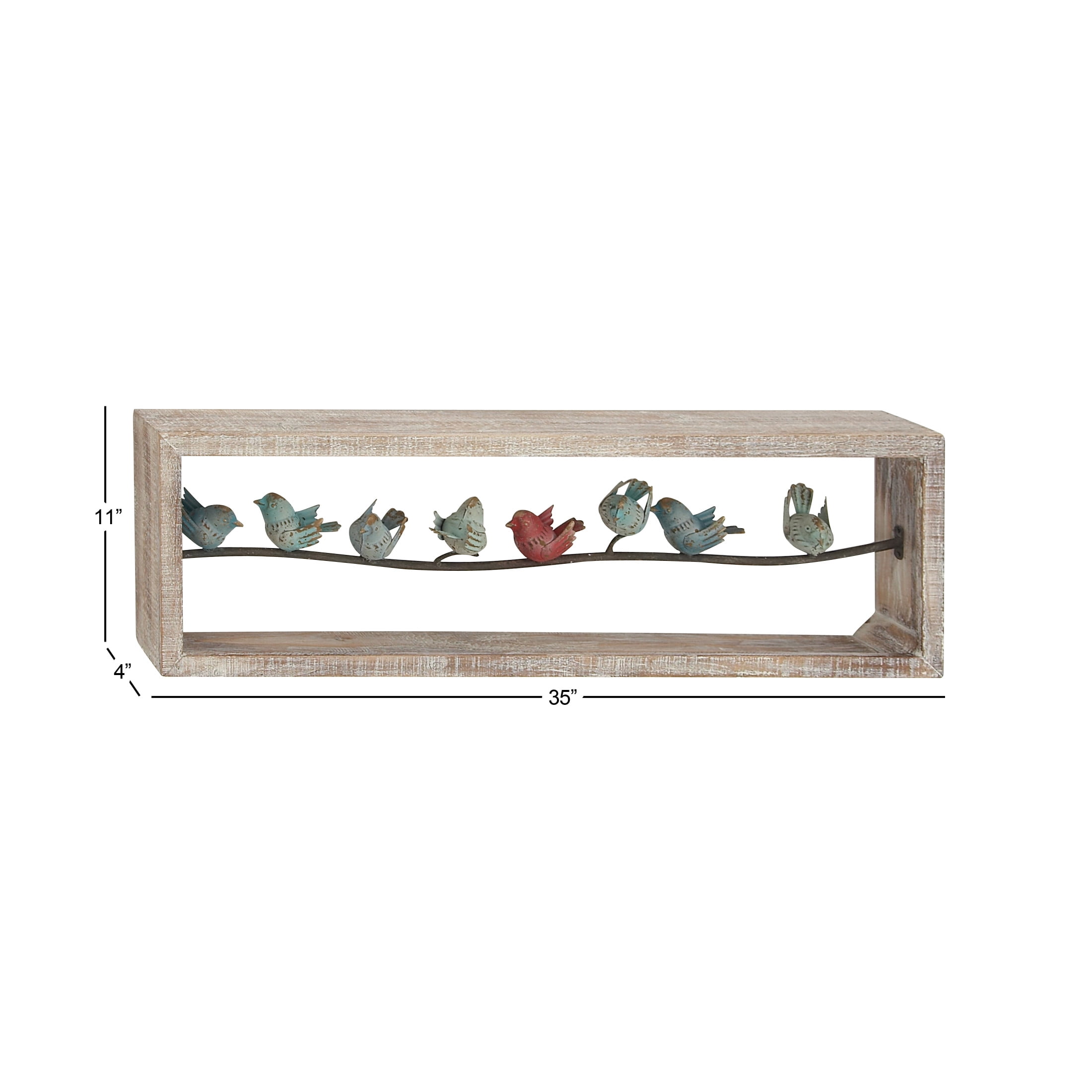 DecMode White Metal Bird Wall Decor