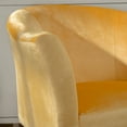 thumbnail image 6 of YYAo Velvet Accent Chair, Upholstered Comfy Armchair with Metal Legs for Bedroom, Living Room, Orange, 6 of 16