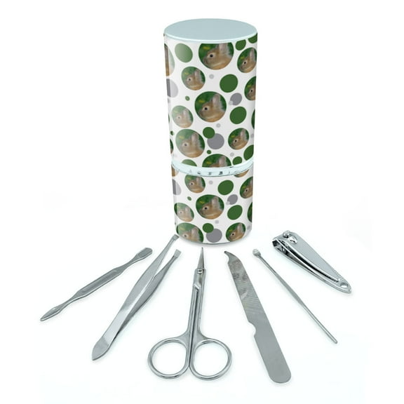 Bunny Rabbit Brown Tan Easter Manicure Pedicure Grooming Beauty Care Travel Kit