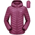 thumbnail image 1 of Chaqueta de plumón CAMEL CROWN, ligera, acolchada, para invierno, color morado, XL, 1 of 7