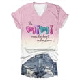 thumbnail image 1 of Tops Cortos para las Mujeres Día de la Independencia Impreso Suéter con Cuello en V Manga Corta, Top Casual para Primavera Verano, 1 of 3