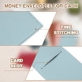 thumbnail image 3 of Card and Cash Envelope Wallet, 2Pcs Budget Cash Holder Reusable Money Bag Pouch Leather Money Organizer Pouch for Receipt Check Bill, Brown/Light Blue, 3 of 6