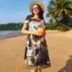 thumbnail image 4 of Disketp Rose Floral Skull para Vestido de Manga Corta para Mujeres, Vestidos de Verano para Mujeres, Casual y Holgado para la Playa, 4 of 6