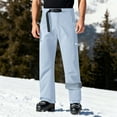 thumbnail image 2 of Kvture Men Snow Ski Pant Zipper Bottom Leg Convertible Warm Softshell Thermal Snowboard Cargo Trouser Light Blue S, 2 of 9
